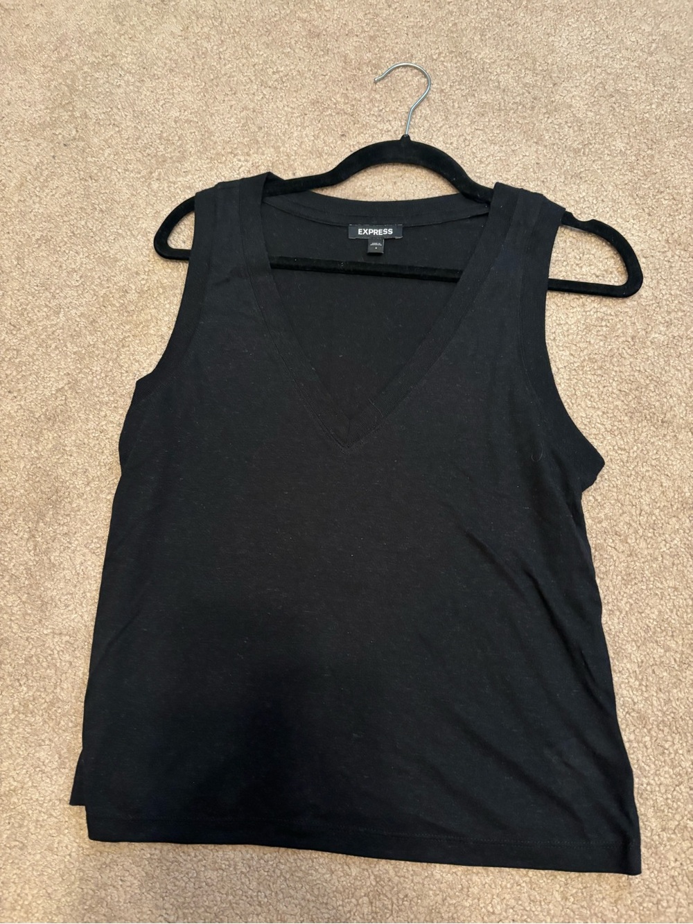 Express Black V-Neck Sleeveless Tank Top